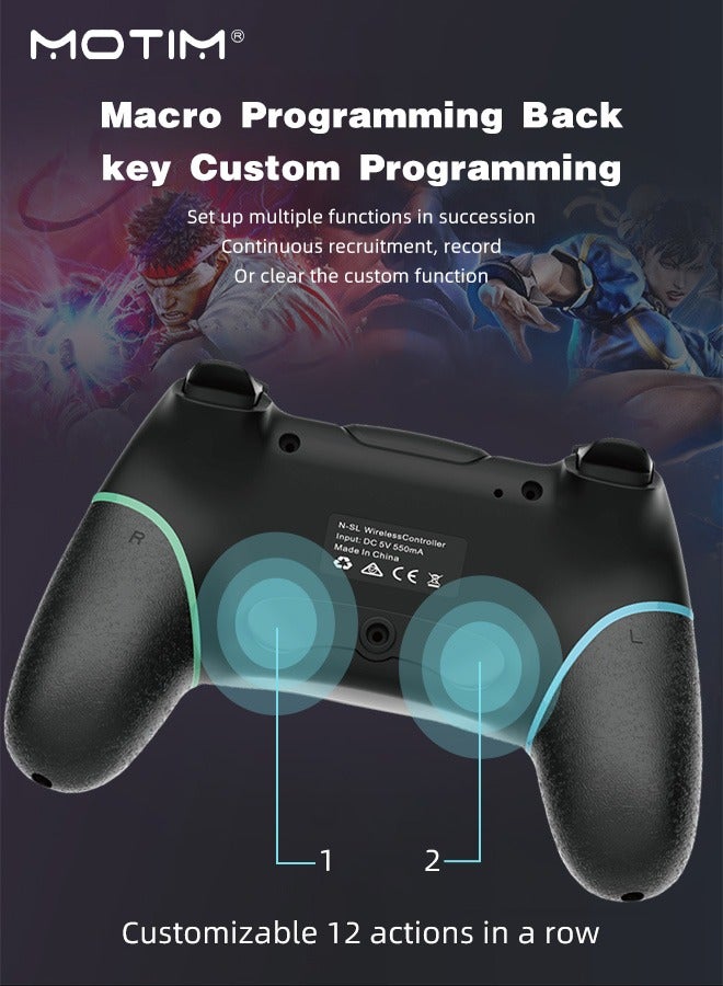 Wireless Switch Pro Controllers for Switch/Switch Lite/Switch OLED Switch Remote Gamepad with Bluetooth with Wake-up, Turbo and Gyro axis Programmable Wireless Switch Controller