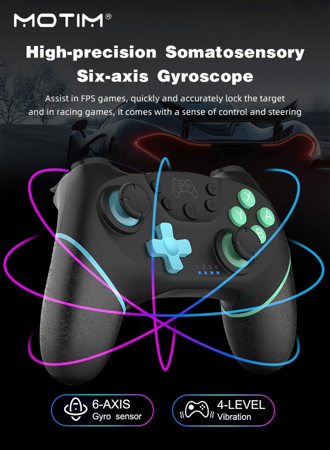 Wireless Switch Pro Controllers for Switch/Switch Lite/Switch OLED Switch Remote Gamepad with Bluetooth with Wake-up, Turbo and Gyro axis Programmable Wireless Switch Controller