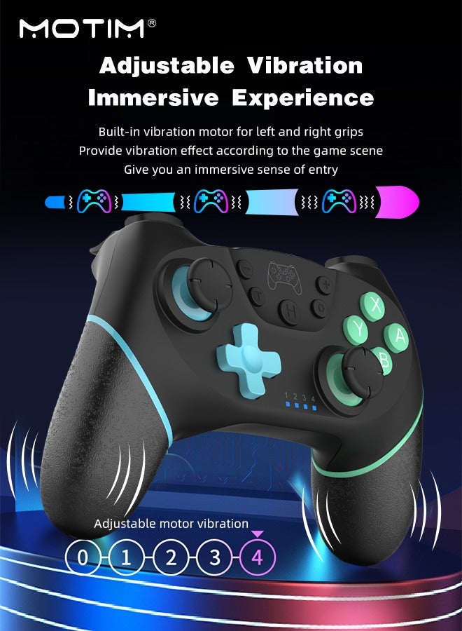 Wireless Switch Pro Controllers for Switch/Switch Lite/Switch OLED Switch Remote Gamepad with Bluetooth with Wake-up, Turbo and Gyro axis Programmable Wireless Switch Controller