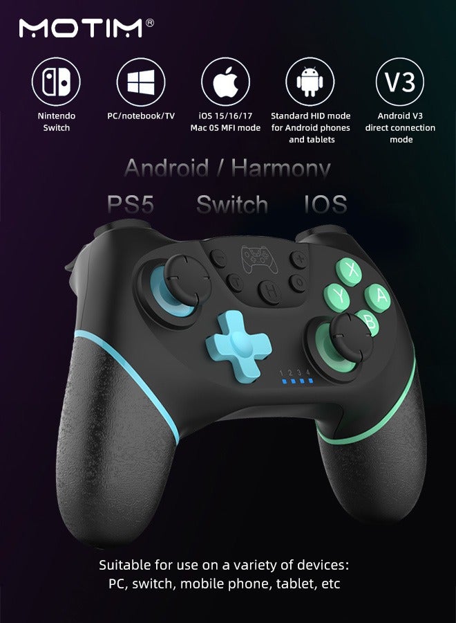 Wireless Switch Pro Controllers for Switch/Switch Lite/Switch OLED Switch Remote Gamepad with Bluetooth with Wake-up, Turbo and Gyro axis Programmable Wireless Switch Controller