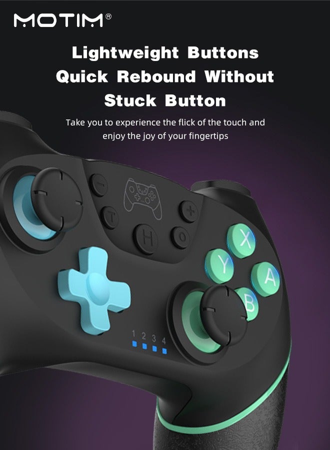 Wireless Switch Pro Controllers for Switch/Switch Lite/Switch OLED Switch Remote Gamepad with Bluetooth with Wake-up, Turbo and Gyro axis Programmable Wireless Switch Controller