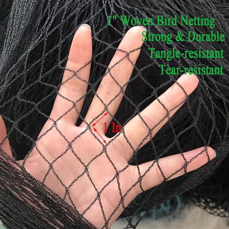 Vocray Bird Netting for Chicken Coop 25x100 Ft, 1" Mesh, Strong Woven Poultry Netting Roof Cover for Chicken Run, Heavy Duty Bird Net for Fruit Trees, Blueberry, Vegetables, Garden Protection - Image 2