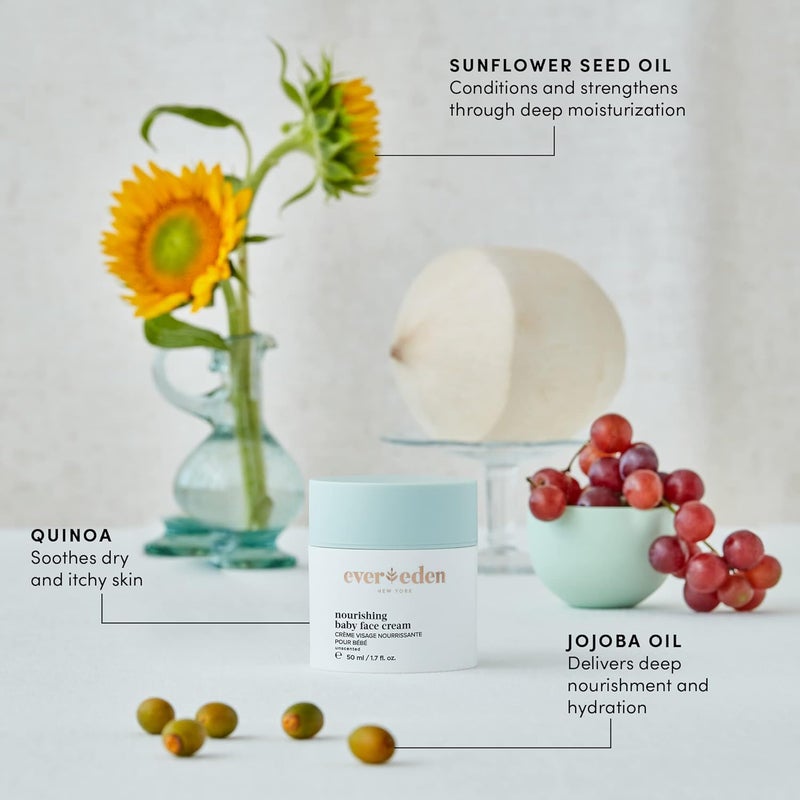 Evereden Dry Relief DUO - Face Cream (1.7oz) & Lip Balm (0.13oz) - Clean, Vegan & Easy to Use Toddler Chapstick & Baby Cream Bundle for Deep Soothing Hydration - Non-Greasy & Fragrance-Free - Image 3