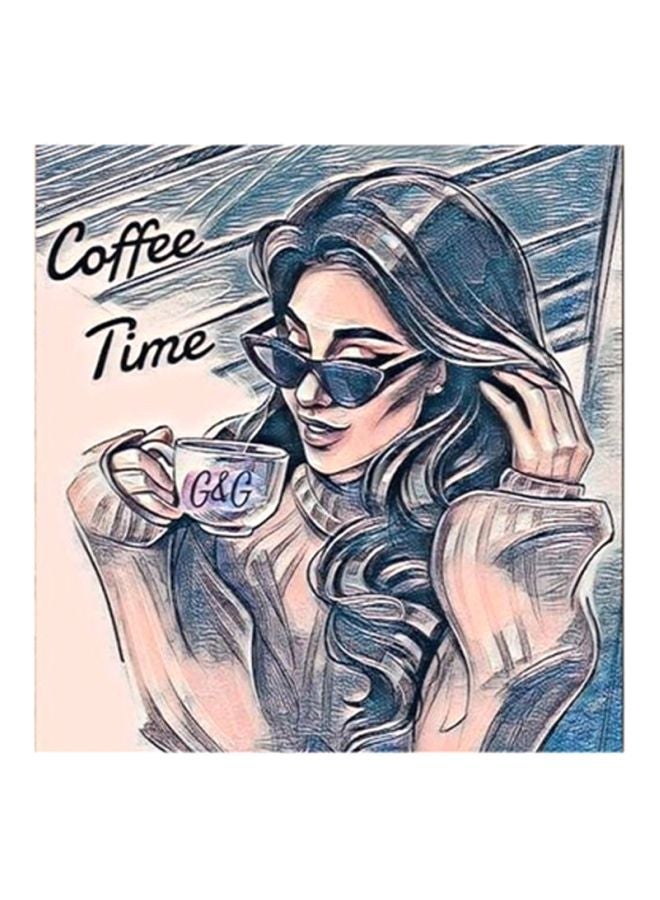 RYN Coffee Time MDF Wall Art Black/Beige 30x0.5x30cm - Image 1