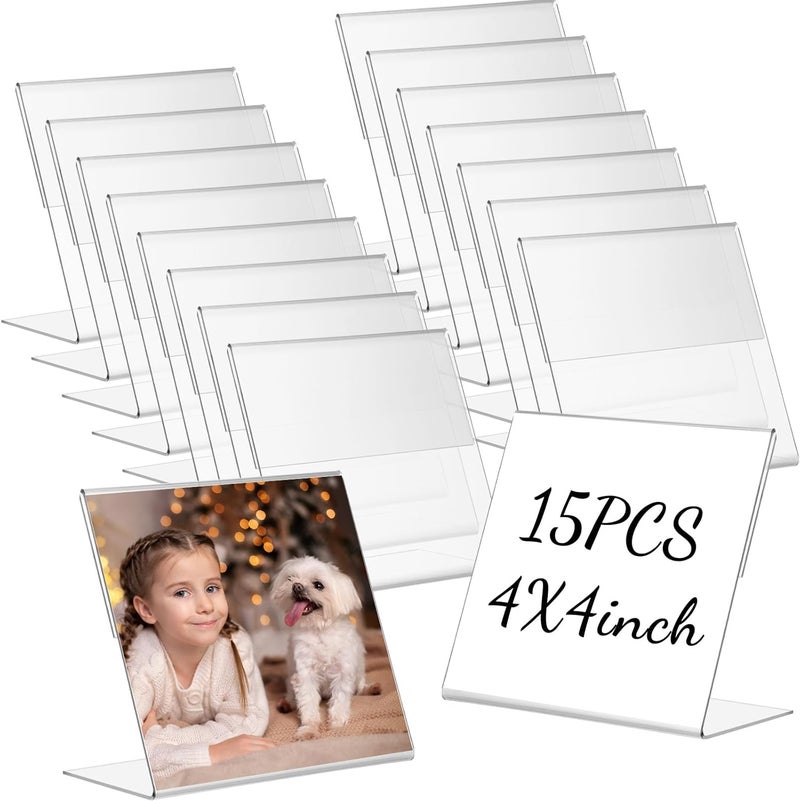TPGP إطارات صور أكريليك Soaoo 15 قطعة 4 × 4 بوصة إطارات صور شفافة - Image 1