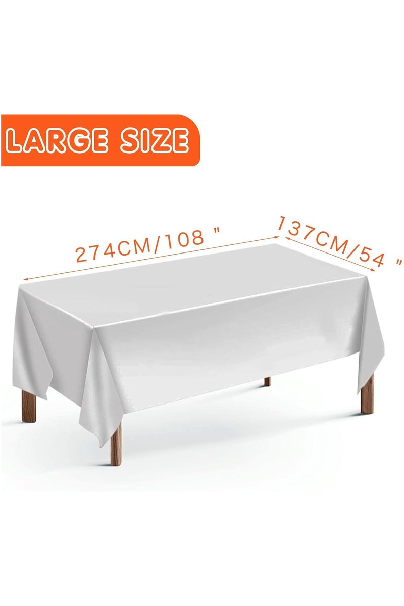 DELGREEN 2 Pack Disposable Tablecloths Plastic Rectangle Table Cloth Waterproof Decorative Table Cover for BBQ Party Wedding Indoor or Outdoor Use - Image 2