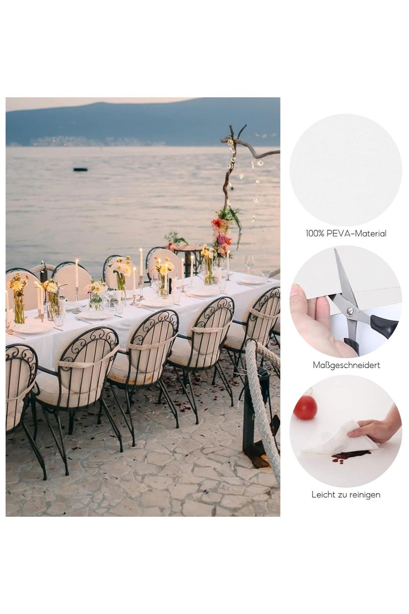 DELGREEN 2 Pack Disposable Tablecloths Plastic Rectangle Table Cloth Waterproof Decorative Table Cover for BBQ Party Wedding Indoor or Outdoor Use - Image 4
