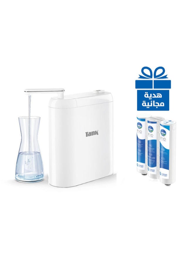 Tank Pro Water Filter With Digital Timer - 6 Purification Compressed Functions + Economy Pack Free-White