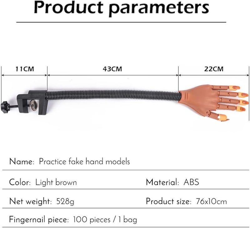 Deciniee Practice Hand for Acrylic Nails300 Pcs Nail Tips Flexible Training Hand Professional Nail Art Hand Tools Adjustable False Finger Nails for DIY Nail Manicure - Image 5