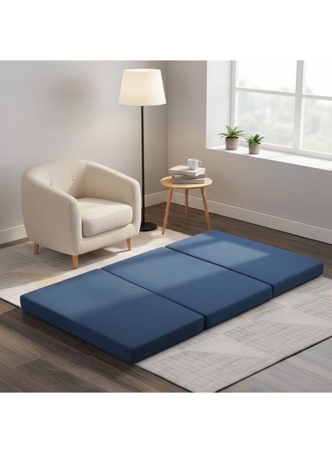 صحاره مرتبة أرضية متعددة الوظائف قابلة للطي، سرير ضيوف محمول للمنزل والسفر والتخييم، تصميم من 3 ألواح مقاس 1.8 م × 1.2 م × 10 سم - موفرة للمساحة ومريحة وسهلة التخزين - Image 2