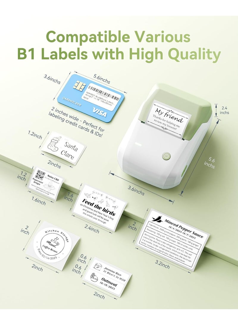 نيمبوت طابعة ملصقات حرارية B1 مع شريط أبيض مقاس 50 مم × 30 مم، صانع ملصقات بلوتوث محمول بعرض طباعة 20-50 مم، قابل لإعادة الشحن عبر USB، طابعة ملصقات حرارية سهلة الاستخدام للعمل والمكتب والفصول الدراسية والمطبخ والمنزل والتعلم والأعمال - Image 4