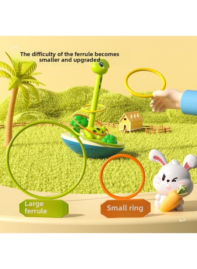 Parent-Child Interactive Throwing Ring Ring Tower Indoor Outdoor Kindergarten Kids Game Children's Toys-Specifications:Dinosaur☆Shake Tumbler Model [9 Circles] Adjustable Height - Image 3