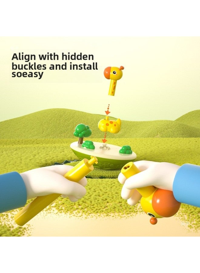 Parent-Child Interactive Throwing Ring Ring Tower Indoor Outdoor Kindergarten Kids Game Children's Toys-Specifications:Dinosaur☆Shake Tumbler Model [9 Circles] Adjustable Height - Image 4
