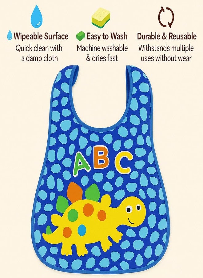 KIDS BASIC Baby Long Silicone Feeding Bib |Waterproof Bib With Silicone Pocket Backside of Bib | Baby Apron (Pack of 1) - Image 2