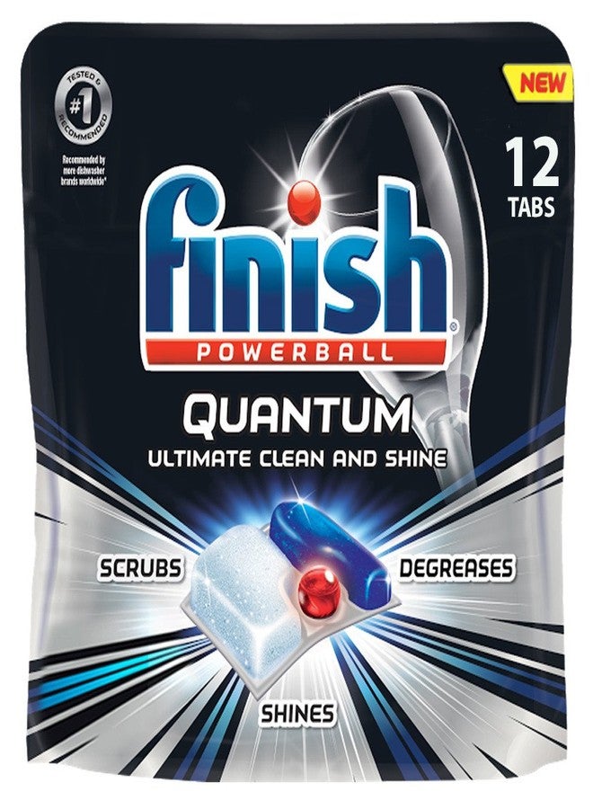 Finish Quantum Max Powerball, 96ct, Dishwasher Detergent Tablets, Ultimate Clean & Shine (8X12ct) - Image 1