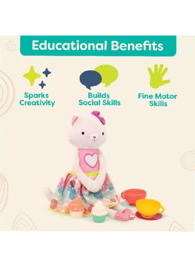 B. Toys Plush Cat With Book & Tea Set - Image 3