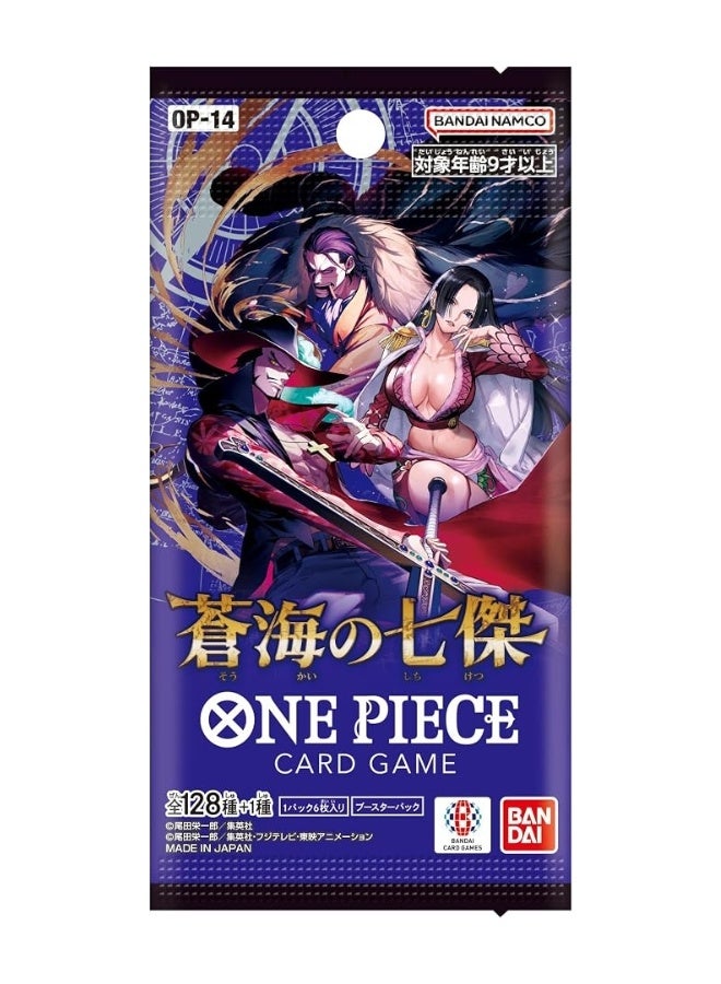 وان بيس لعبة بطاقات ون بيس OP-14 The Seven Heroes of The Blue Sea – باك تعزيز النسخة اليابانية، 6 بطاقات في كل باك - Image 1