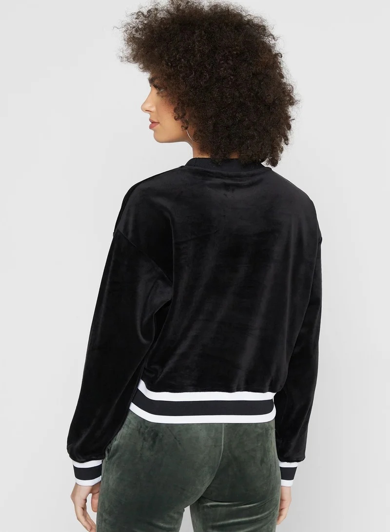 Juicy Couture Crew Neck Ribbed Sweatshirt