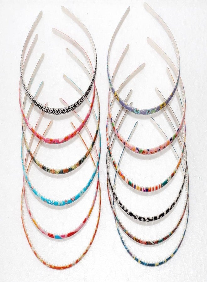 Kalaneet Multi Color 3D Design Plastic Head Bands (8 mm) (8 MM - PRINTED, 12) (Beauty Multi 72) - Image 3