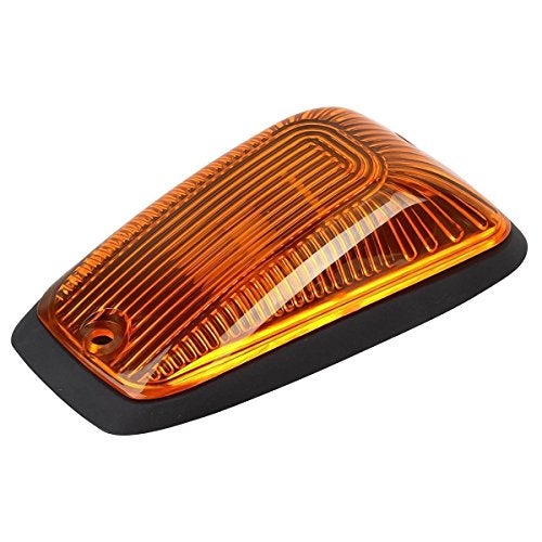 KMA 5pcs Amber Lens Cab Roof Marker Lights, KOMAS Roof Top Lamp Clearance Running Light Replacement for Truck SUV 1988-2002 Chevrolet Silverado GMC C/K (Amber Cover + Base) - Image 4