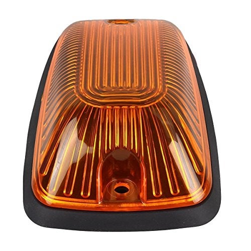 KMA 5pcs Amber Lens Cab Roof Marker Lights, KOMAS Roof Top Lamp Clearance Running Light Replacement for Truck SUV 1988-2002 Chevrolet Silverado GMC C/K (Amber Cover + Base) - Image 2