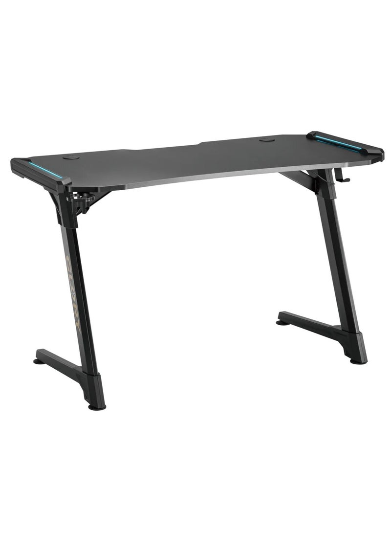 Skill Tech RGB Edge Lighting Gaming Desk Sturdy Durable Surface Black SH GMD04 1 With Compact Tabletop Headphone Hook Drink Holder And Matte Finish - Image 2