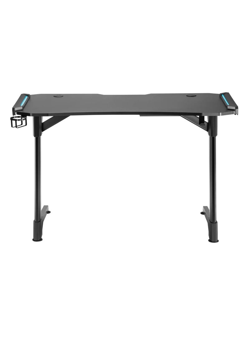 Skill Tech RGB Edge Lighting Gaming Desk Sturdy Durable Surface Black SH GMD04 1 With Compact Tabletop Headphone Hook Drink Holder And Matte Finish - Image 3