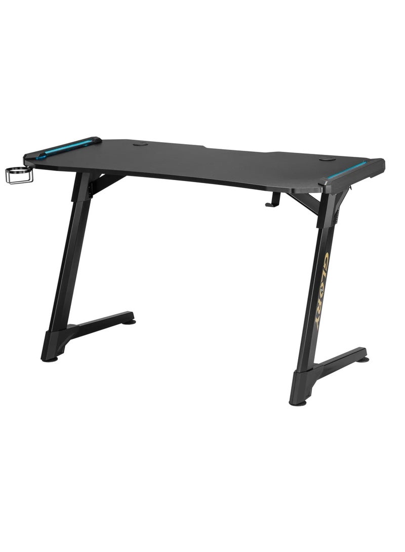 Skill Tech RGB Edge Lighting Gaming Desk Sturdy Durable Surface Black SH GMD04 1 With Compact Tabletop Headphone Hook Drink Holder And Matte Finish - Image 4