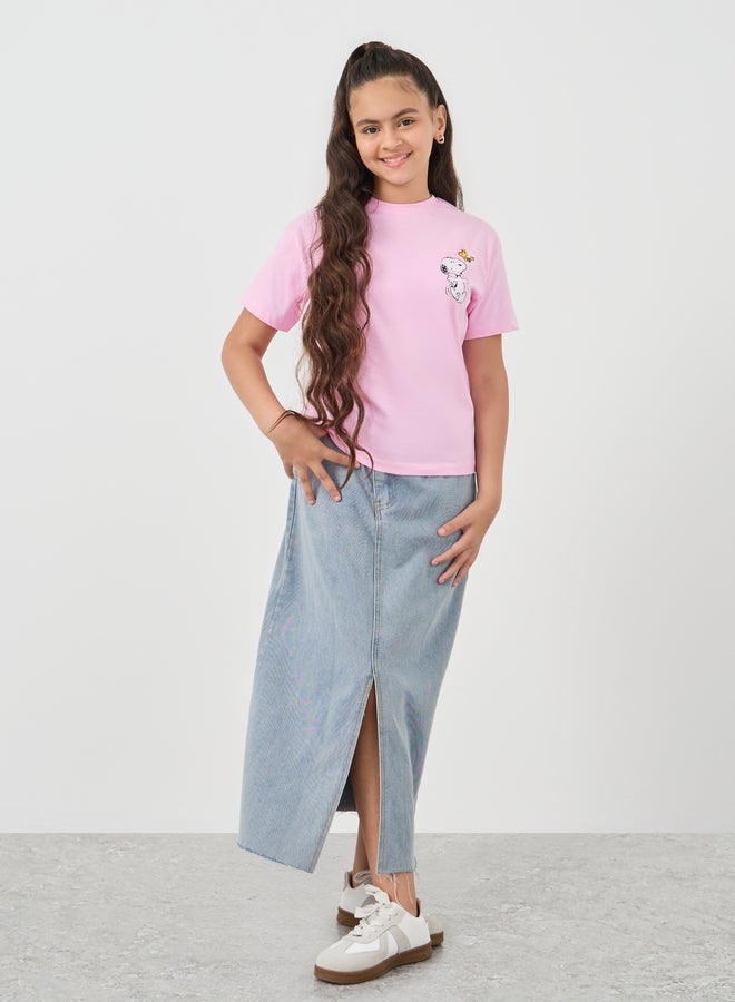 ستايلي تي شيرت بيج بطباعة رسومات بيج من الأمام والخلف - Image 3