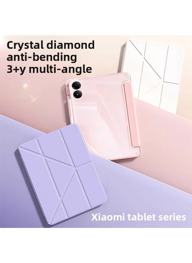 For Red Rice Pad Pro12.1 Flat Shell Redmi Se High Permeability Acrylic Y Fold 11 Anti-fall Leather Case 8.7-Color:White Ice Blue-Applicable Models:Samsung S 7-11inch /t870/t875/s8/x706/x 700-11inch Neutral