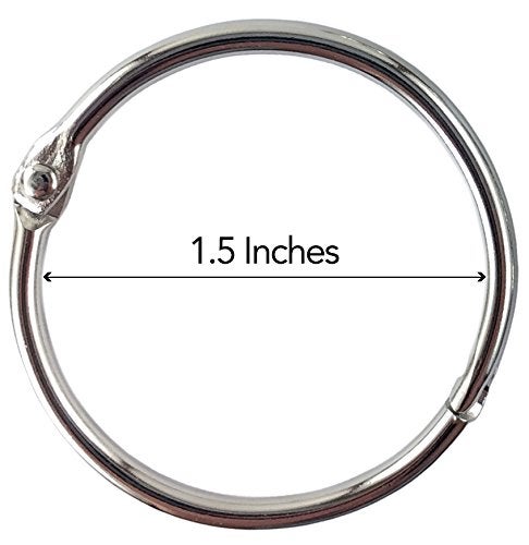 Clipco Book Rings Medium 1.5-Inch Nickel Plated (100-Pack) - Image 2