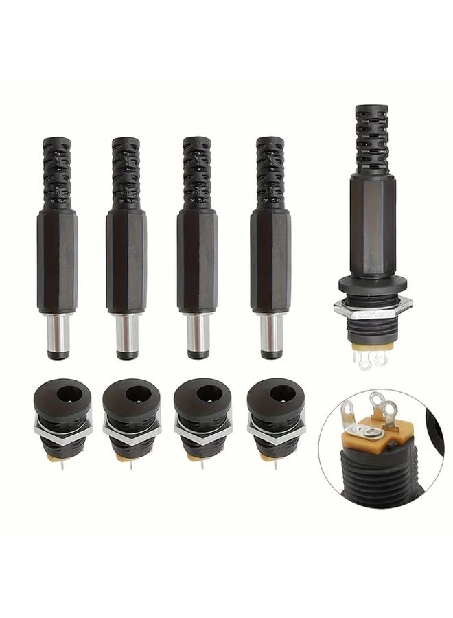 10 قطع 5 أزواج موصل طاقة تيار مستمر 12 فولت 3 أمبير 5.5x2.1 ملم محول برميل للتركيب على اللوحة - Image 2