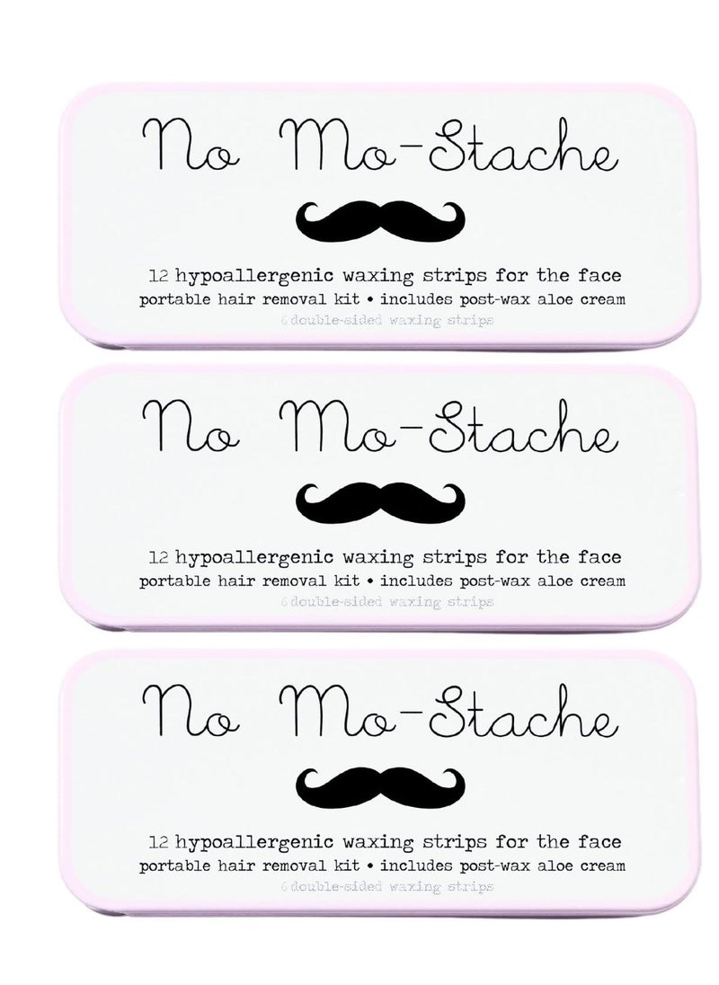 No mo-stache - Shark Tank Lip Wax Strips - Hypoallergenic For All Skin Types - Facial Hair Removal for Women - Travel-Friendly Wax Kit with 36 Strips + Aloe Cream - Image 1