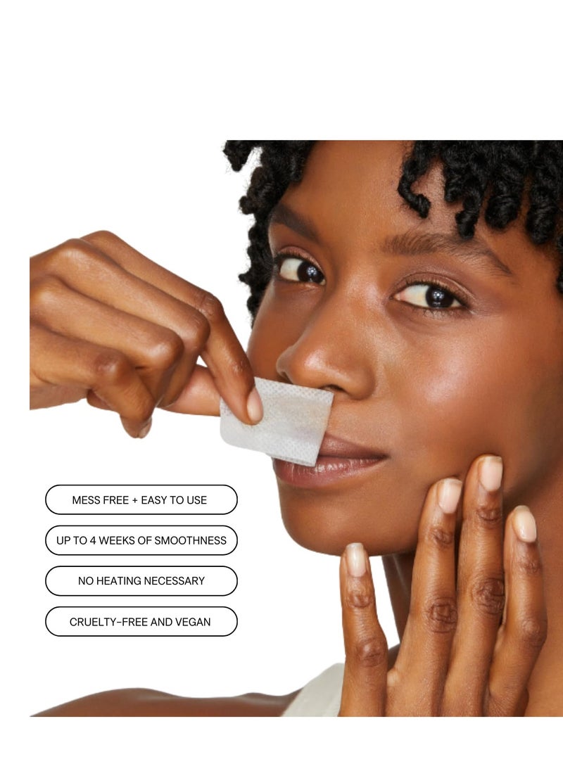 No mo-stache - Shark Tank Lip Wax Strips - Hypoallergenic For All Skin Types - Facial Hair Removal for Women - Travel-Friendly Wax Kit with 36 Strips + Aloe Cream - Image 1