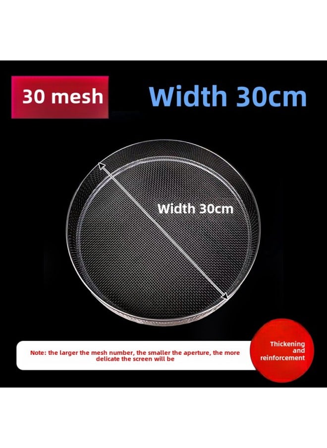 Generic - Sieve Flour Sieve Stainless Steel Sample Sieve Muffin Cat Sand Fine Rice Sieve Soybean Milk Fried Chicken Sesame Traditional Chinese Medicine Sugar Powder Tea-Colour:Diameter 30cm 30 Mesh/corn Flour Pepper - Image 1