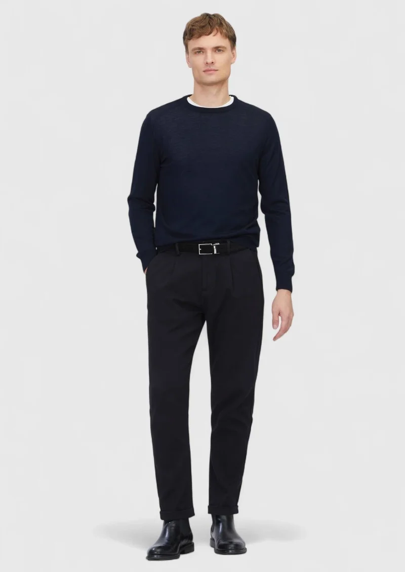 RAMSEY Navy Blue Knitwear Sweatshirt