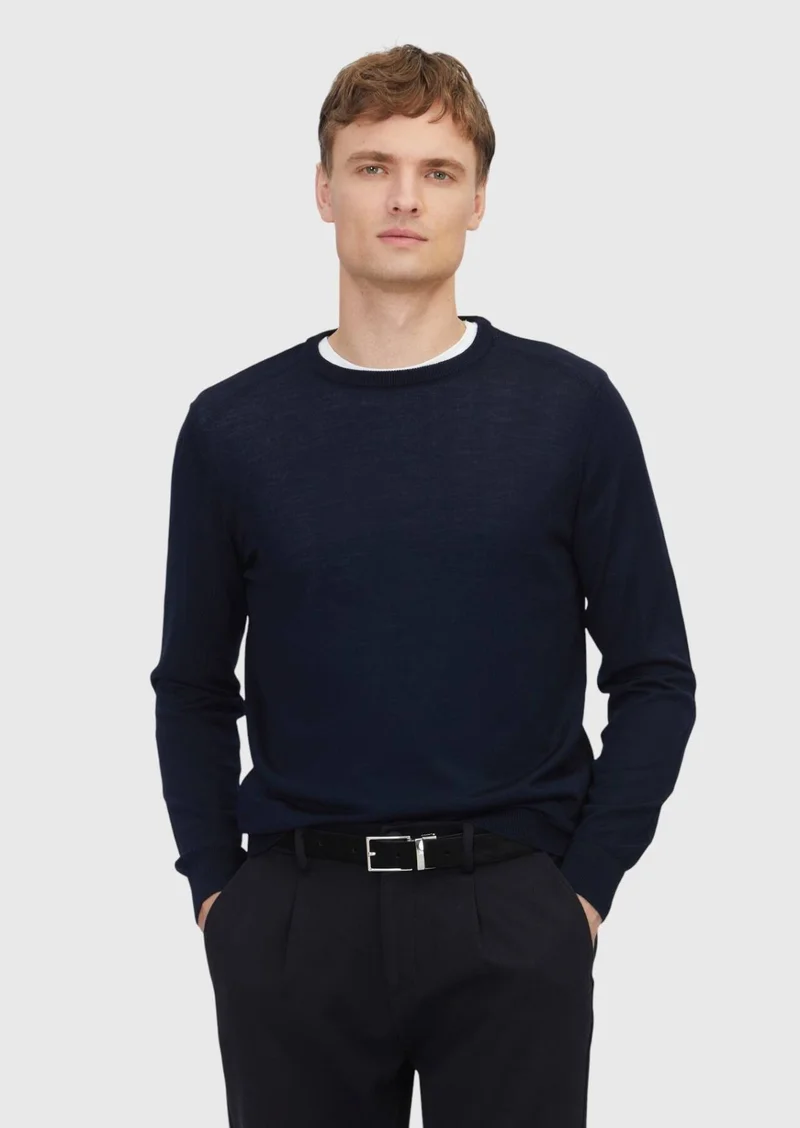 Ramsey Navy Blue Knitwear Sweatshirt