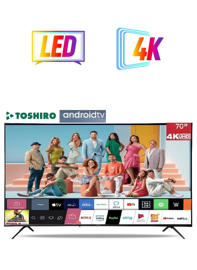 توشيرو تلفزيون 70 بوصة 4K الترا اتش دي سمارت اندرويد ال اي دي  - Image 1