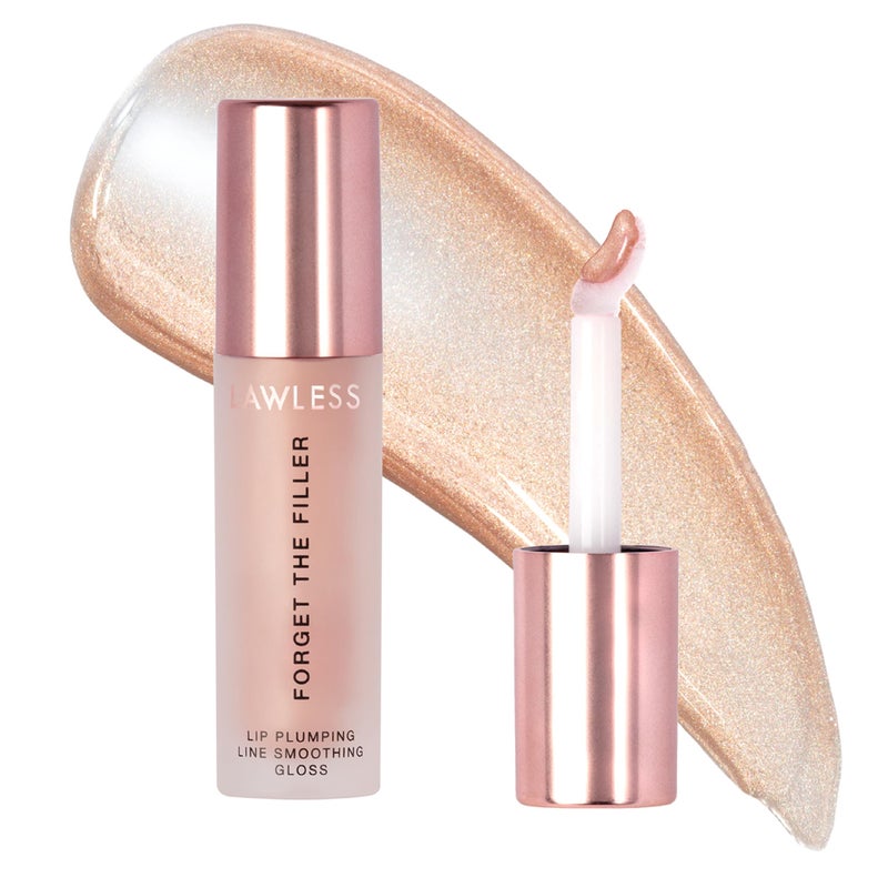 Lawless Forget the Filler Lip Plumping Line Smoothing Gloss Glazed Premium Volumizing Lip Gloss with Natural Ingredients Designed to Plump Firm and Hydrate Lips 011 oz