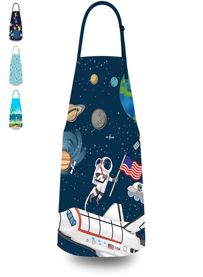 DEABOLAR Kids Apron for Boys, Unisex Apron With Adjustable Neck strap, Kitchen Bib Apron for Cooking Painting Baking - Image 1