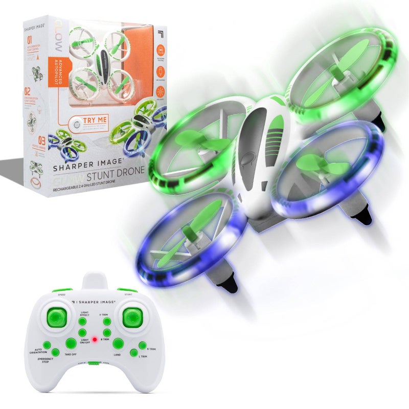 Sharper Image Glow Stunt RC Quadcopter Drone (12.5 x 12.5 cm) - Image 2