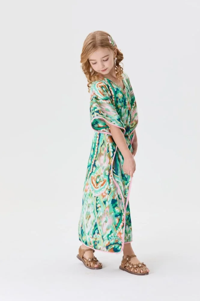 Tenda Printed jalabiya with elastic details
