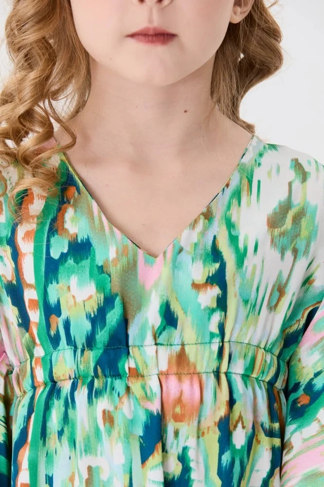 Tenda Printed jalabiya with elastic details