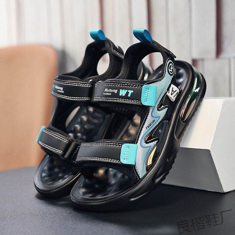 Jinjiang Factory Shock-Absorbing Air Cushion Boys Sandals 2023 New Summer Children Students Middle And Big Children Soft Bottom Sand - Image 5