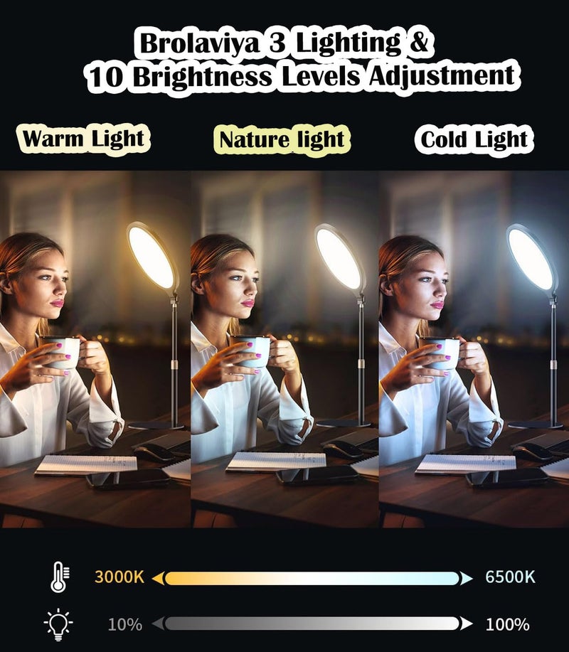 BROLAVIYA Full Screen Fill Slab Key Light Stand with Mobile Phone Holder, 1/4" Head Compatible with Camera, Webcam, Gopro, for Photography, Video, YouTube, Reels, TikTok, Desktop, Bedroom, Office. - Image 4