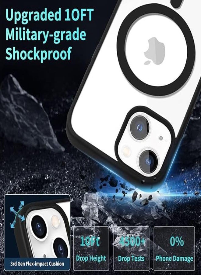 Magsafe Case for iPhone 15 Magsafe Clear Cover Magnetic Wireless Charging Support, Shockproof Protection, Scratch-Resistant for iPhone 15 - Black  - Image 4