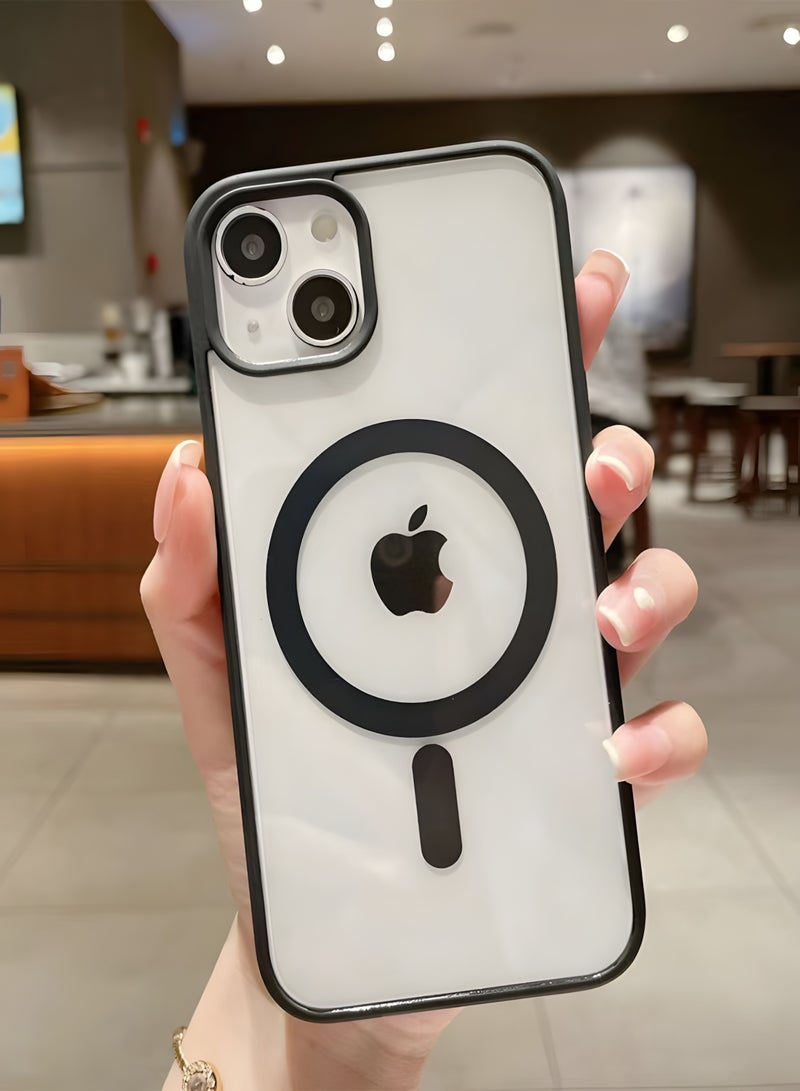 Magsafe Case for iPhone 15 Magsafe Clear Cover Magnetic Wireless Charging Support, Shockproof Protection, Scratch-Resistant for iPhone 15 - Black - Image 4