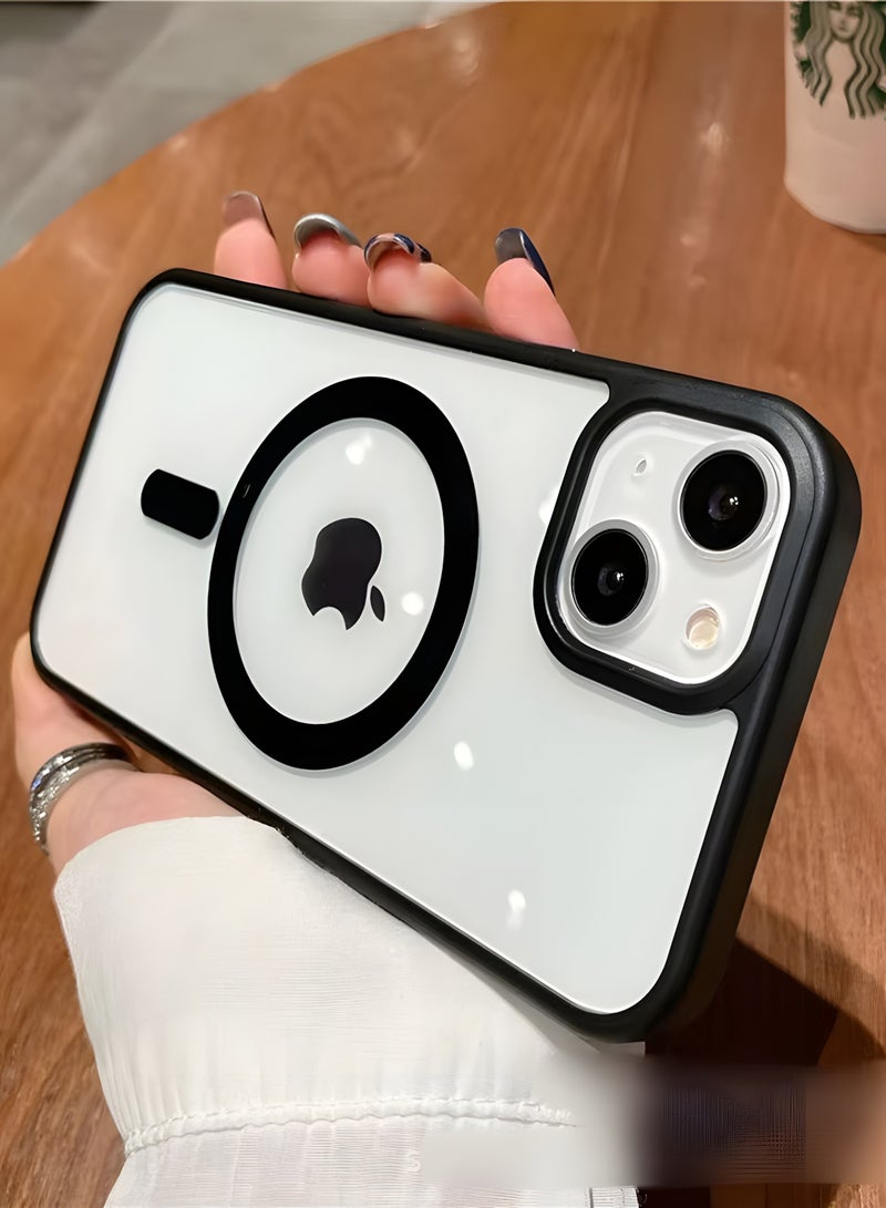 Magsafe Case for iPhone 15 Magsafe Clear Cover Magnetic Wireless Charging Support, Shockproof Protection, Scratch-Resistant for iPhone 15 - Black - Image 3