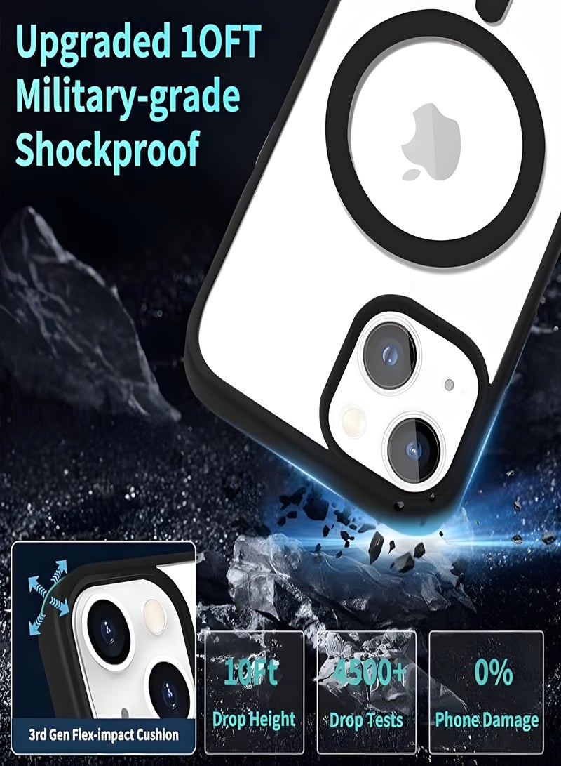 Magsafe Case for iPhone 15 Magsafe Clear Cover Magnetic Wireless Charging Support, Shockproof Protection, Scratch-Resistant for iPhone 15 - Black - Image 5