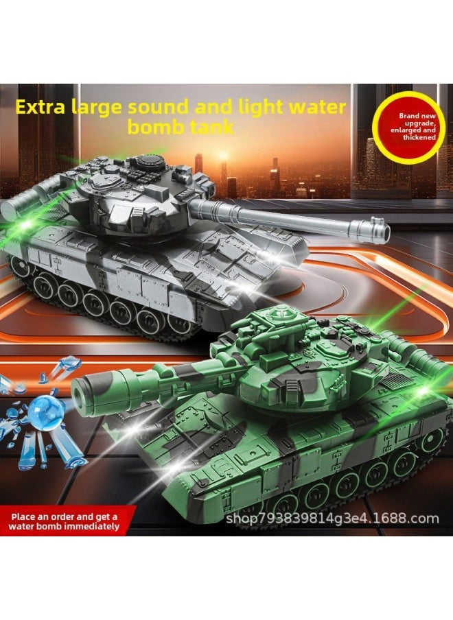 Generic Remote Control Tank Toy 2.4G Cannon Launching Metal Crawler Charging Electric Simulation Battle Off-road Vehicle Model-Color:[camouflage Green] 12-channel Remote Control Tank-rotatable-analog Launching-Specifications:Color Box Packaging + 1 Battery + Charging Cable  - Image 2